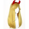 Long Blonde Straight Star Princess Cosplay Wig + Horn Headband