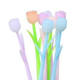 Myusbest 24 Pieces Color Changing Flower Pens, Gel Flower Pens Rose Creative Gel Ink Rollerball Pen Cute Ballpoint Pens Suitable for Home School Office, Kids Teachers Present Black 0.5mm