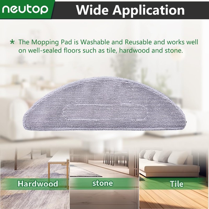 neutop Mop Pads Compatible with iRobot Roomba Combo j5/j5+, Combo