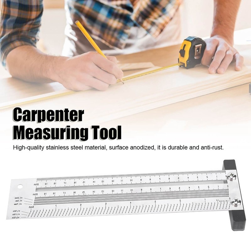 Ultra Precision Marking Ruler Stainless Steel Woodworking Scribing Ruler Gauging