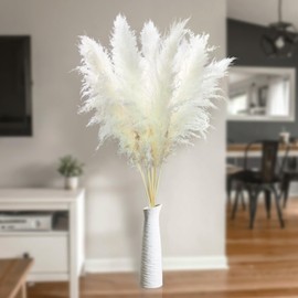 10pcs 46'' White Pampas Grass Tall Decor - Pompas Floral, Tall Pampas Grass for Floor Vases, Living Room Floor, Floor Plants, Plumas para, and Grass Wall Decor
