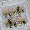 Gold Full Stone Gra Handmade Nail Tip Pedi Tip -