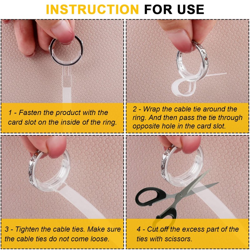 Ring Sizer Adjuster for Loose Rings, 16 Pack 8 Sizes