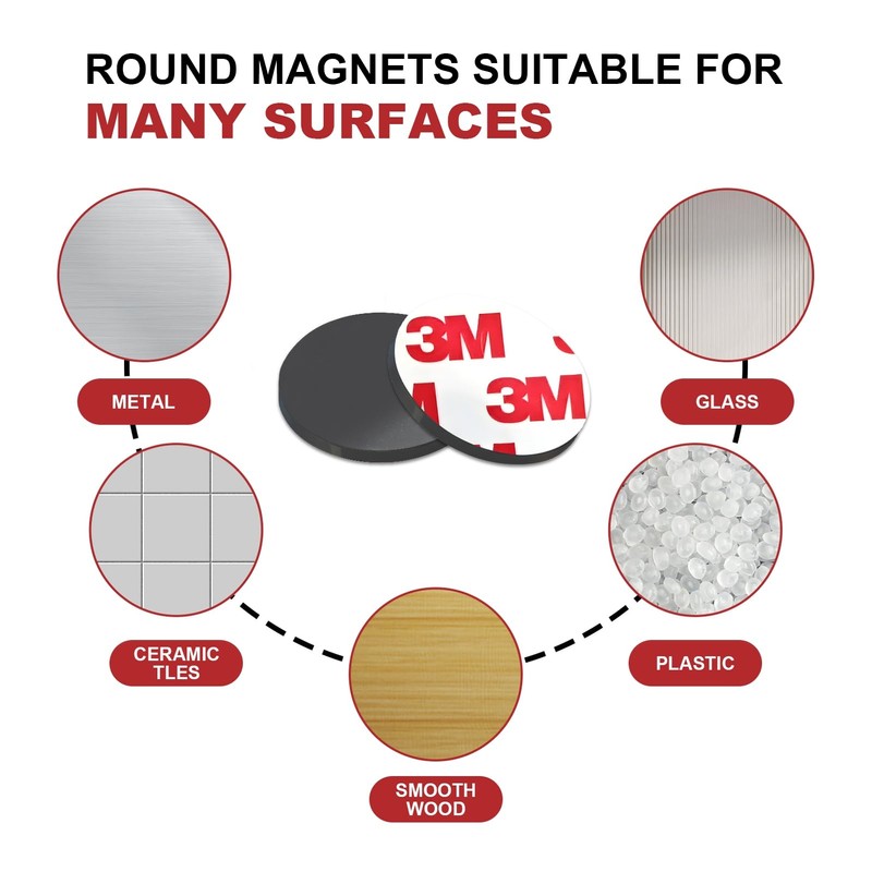 Small Magnets with Adhesive Backing for Crafts,Self Sticky Magnetic Sticker,Round
