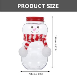 MAGICLULU 10pcs Snowman Plastic Juice Bottles with Lid and Scarves Clear Christmas Candy Jars Empty Reusable Water Bottles for Smoothies Milk Beverages 500ml