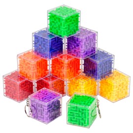 12PCS 3D Maze Puzzle Box - Mini Puzzles for Party Bags, 4.5cm Kids Brain Teasers Labyrinth Fidget Toys Party Bag Fillers for Kids Party Games, Stocking Fillers for Boys and Girls