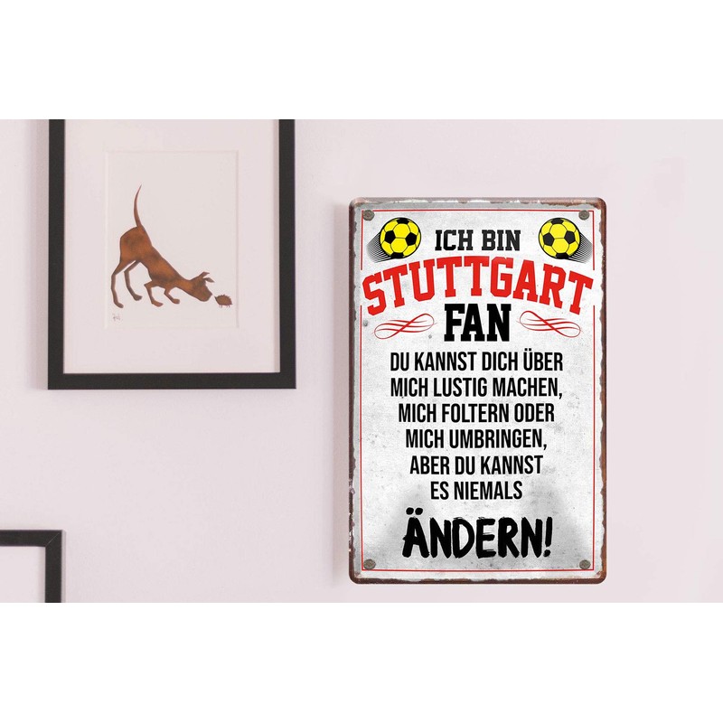 schilderkreis24 - Tin Sign with German Text "Ich Bin Stuttgart