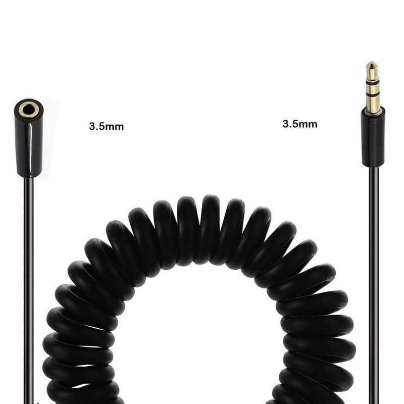 Rosebe 3.5mm Coiled Cable, 3.5mm 3 Pole Male to Female