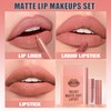 3PCS Matte Liquid Lipstick Lip Liner Set - All-IN-One Lip