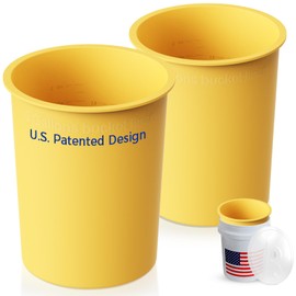 2PCS 5 Gallon Bucket Liner with Lid Reusable Silicone Bucket Saver Liners for Concrete Mix and Thinset, Heavy Duty with Graduated Markings(5 Gallon,Yellow)