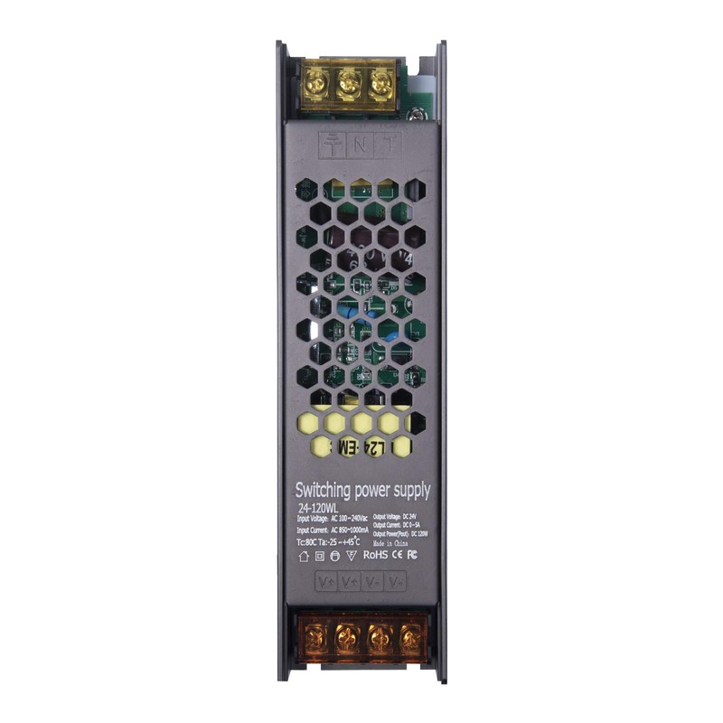 Lustaled 120W DC 24V LED Power Supply Driver - Waterproof