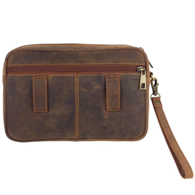 Oakridge Leather Mens Wrist or Waist Bag Organiser Travel -