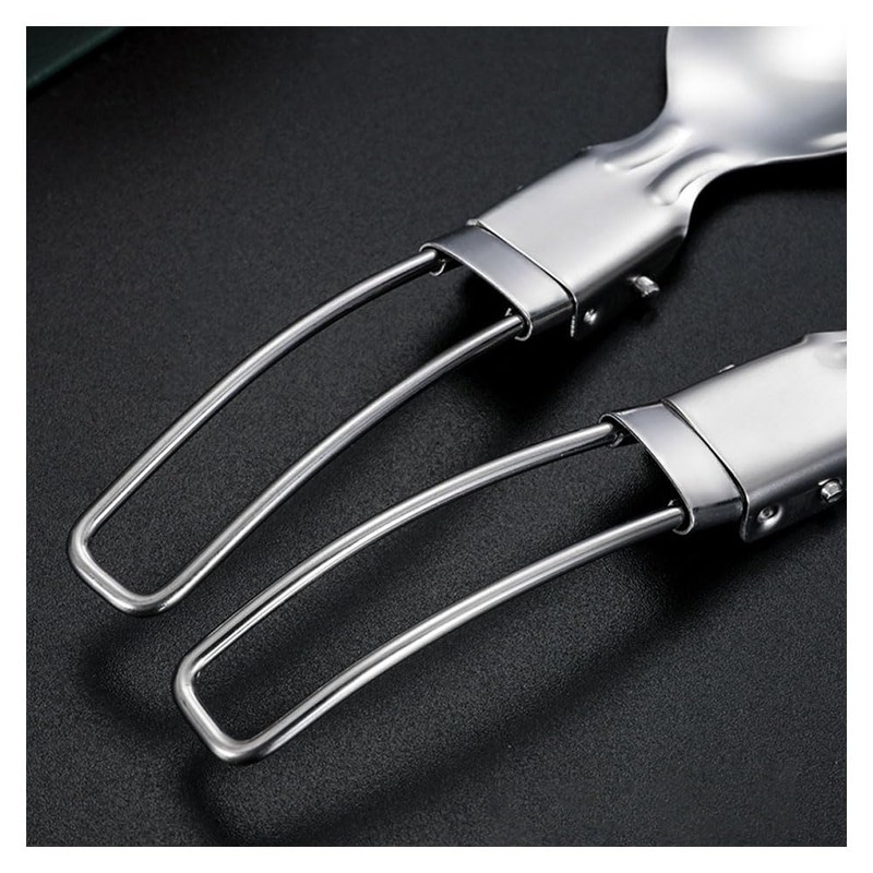 Set of 3 Titanium Chopsticks, Folding Chopsticks, Folding Spoon, Fork