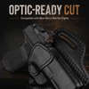 Leather OWB Pancake Holster for G19/G17 Gen 3-6, Optic Ready,