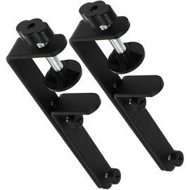 Clamp on Desk Pegboard, 2pcs Desktop Stand Pegboard Wall Organizer Peg Board Desk Clamp Pegboard Bracket Clip Tabletop Pegboard Display Stand Table Pegboard Panel Bracket Pegboard Desk Stand (Black)