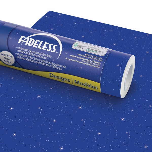 Fadeless Bulletin Board Paper, Fade-Resistant Paper for Classroom Decor, 48” x 12’, Night Sky, 1 Roll