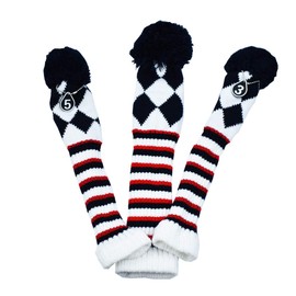 Hauni Stripes Knitted Golf Club Head Covers 3 Piece Set 1 3 5 Driver and Fairway HeadCovers Fits 460cc Drivers…