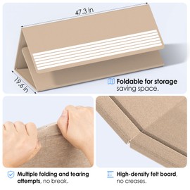 MaxGear Extra Large Bulletin Board 72" x 48", Foldable Felt Board Vision Board Supplies, Cork Board for Office, Home, School, Small Pin Boards for Walls Decorative Display Board Beige Brown