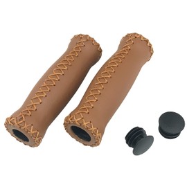 VLG-617A Bicycle Grip [Barrel Grip] 5.0 inches (128 mm), Brown, Left and Right Set
