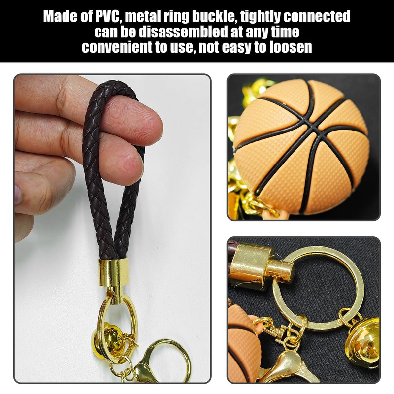 2 Pieces of Basketball Keychains, Creative Keychains, Bell Keychains, Backpack