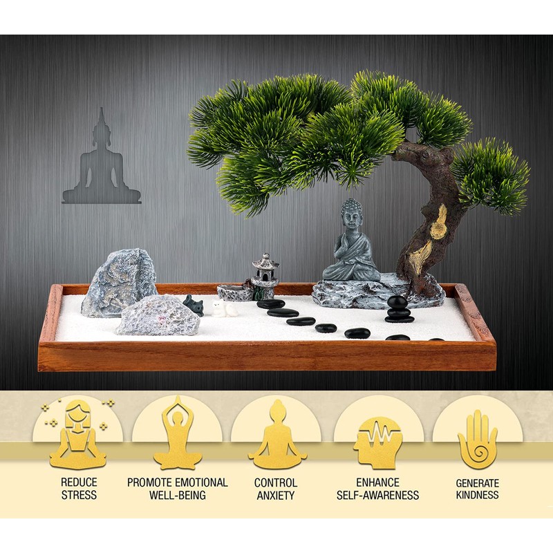 dgudgu Zen Garden Kit Jardin Zen Garden for Desk Zen