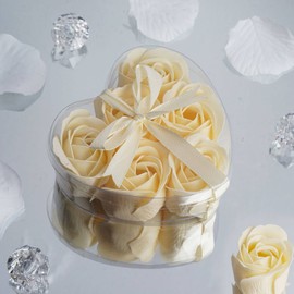 Tableclothsfactory Heart Rose Soap Petals-22 Color Available-Lot of 50| Color| Ivory
