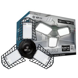 High-Lumen LED Bulbs, Energy Efficient, Easy to Install, Garage, Workshop, Basement (10,000 Lumen LED Bulb, 90W, Adjustable Panel Cob LED Light Bulb, E26)