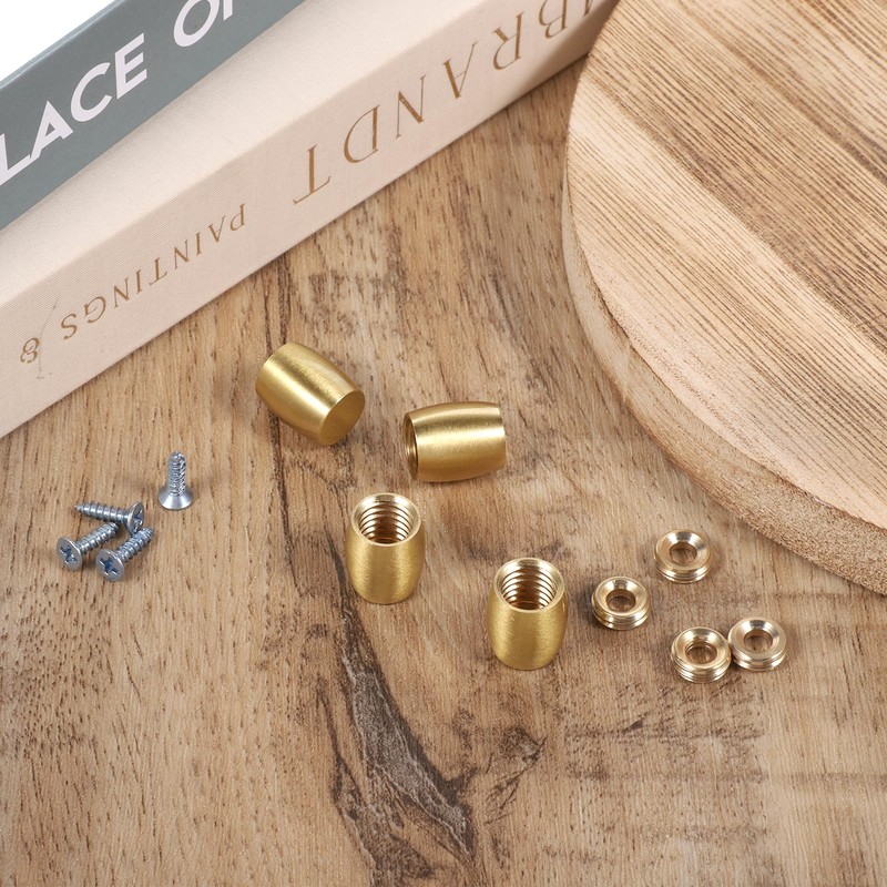 QfwdfcTrenz 4PCS Brass Wood Cutting Board Feet Mini Cabinet Leg