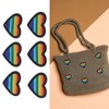 6 Parches de Corazón Arcoíris, Apliques de Corazón, Parches para