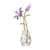 Vase with Crystal Lily Flowers - Purple Coating Crystal Collection