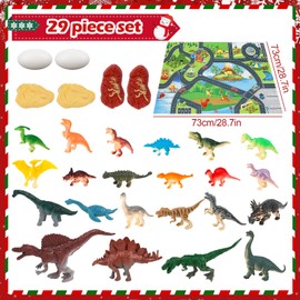 Dinosaur Advent Calendar Christmas 2024, Advent Calendar 2024 Realistic Dinosaur Figure, 24 Days Countdown Calendar, Dino Figures Toy Christmas Gifts for Boys, Girls
