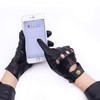 Riparo Men's Vegan Leather Full-Finger Driving Touchscreen Gloves (Large, Black/Red