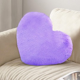 MeYuxg Heart Cushion, Heart Cushion, Purple Cuddly Cushion, Decorative Cushion, Heart Shape, Fluffy Plush Cushion for Living Room, Sofa, Bed, Bedroom