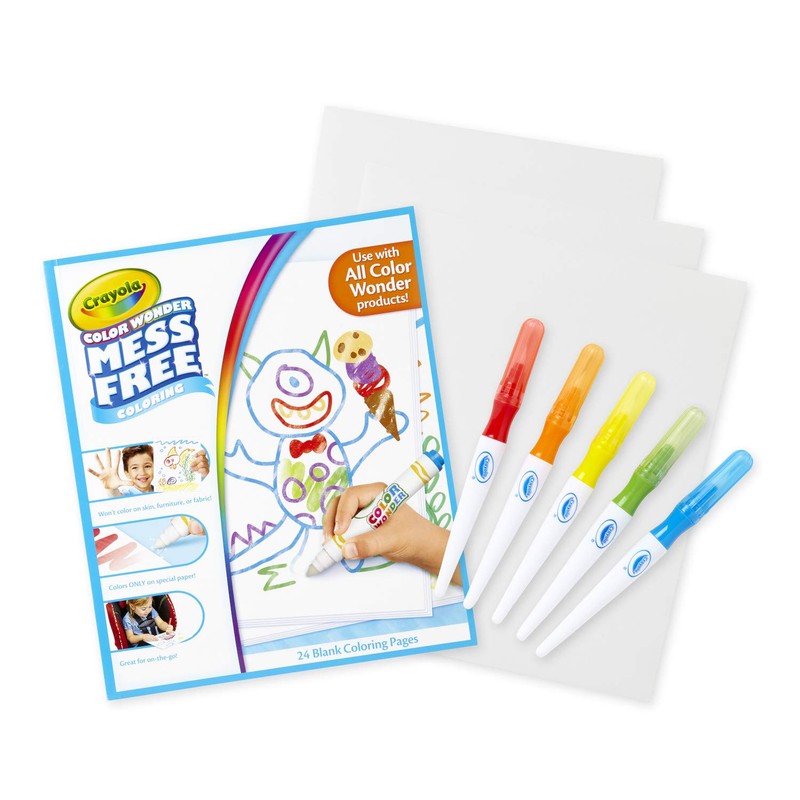 Crayola Color Wonder Paintbrush Pens & Paper, Mess Free Coloring
