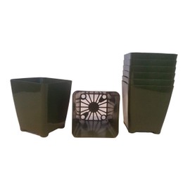 60 Pack of Square 3.25" x 3.25" x 3.75" Nursery Pots, Extra Deep and Sturdy Reusable Design Perfect for Greenhouse or Home Use (60 Pots)