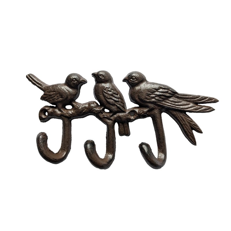 your castle Decorative Wall Hook with Bird Motif, Cast Iron,
