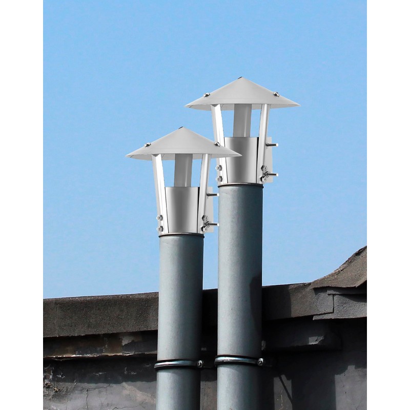 QWORK® 304 Edelstahl schornsteinabdeckung, 80mm, Regenhaube für den Schornstein