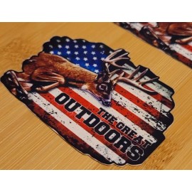 Off Road America Truck Cooler Deer Hunting Decal Sticker Waterproof