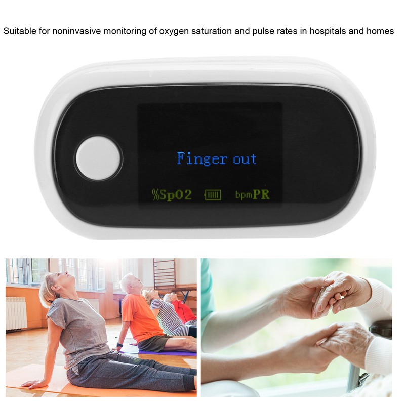 Fingertip Pulse Oximeter Rechargeable Blood Oxygen Saturation Monitor with Digital