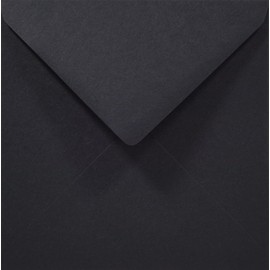 Netuno Square Envelopes in DIN 14 x 14 cm Pointed Flap, Rainbow 80 g, Ideal for Wedding, Christmas, Greeting Cards and Invitations. 50 Pieces Black
