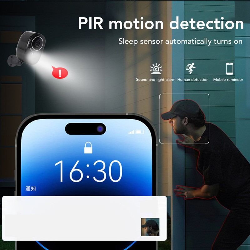 Solar Security Camera 3MP WIFI Wireless Smart PIR Human Detection