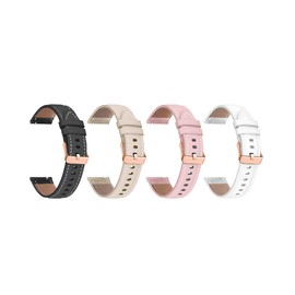 ANKANG 18mm Quick Release Leather Watch Band for Garmin Vivoactive 4s Forerunner 255s 265s Venu 3s Sq 2, Extended Spring Bar 4 packs