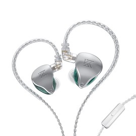 KZ-AST in-Ear Monitors, 24BA Top-level Configuration HiFi Stereo Earphones, Lightweight Noise Isolating Stage IEM Wired Earbuds/Headphones for Musician Audiophile (with Mic, Green)