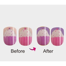 Vivace 5PACK 120tips Artificial Preglued Junior Sticker Nails For Kids (Color Changing)