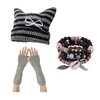 CORIRESHA Fairycore Grunge Clothing Y2k Accessories Cat Ear Beanie Fingerless