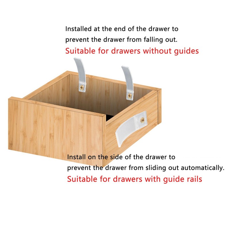 UtySty 50 Pack Drawer Stoppers Non-Falling Out Drawer Stops PVC