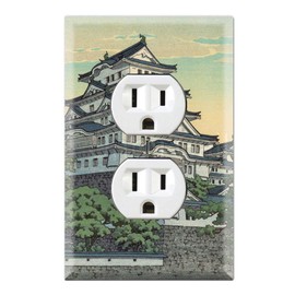 Graphics Wallplates - Kawase Hasui Himeji Castle Japan - Duplex Outlet Wall Plate Cover