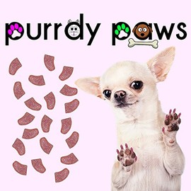 Purrdy Paws Soft Nail Caps for Dog Claws Pink Glitter Large