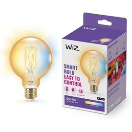 WiZ Smart Globe, E27, 50W, Filament Amber, Smart LED Connected WiFi Works with Alexa, Google Assistant & HomeKit, App Control for Home Indoor Lighting, Livingroom, Bedroom, Energy Monitoring