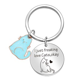 ORZOESD Cat Lover Jewelry Cat Person Gift Cat Whisper Keychain Cat Owner Keychain Cat Lady Gift For Women Cat Dad Jewelry Cat Mom Gift Cat Themed Keychain For Best Friend Jewelry